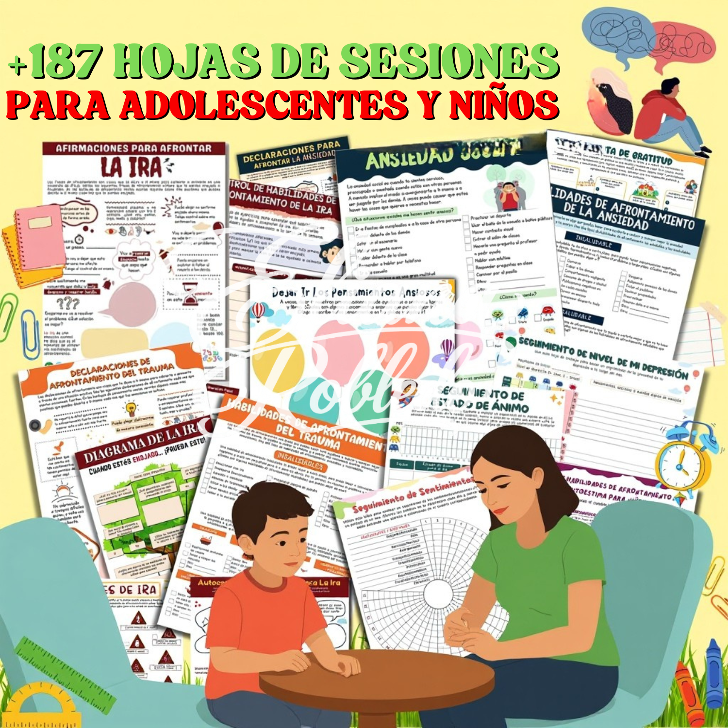 KIT HOJAS DE TRABAJO ADOLESCENTES Y NIÑOS