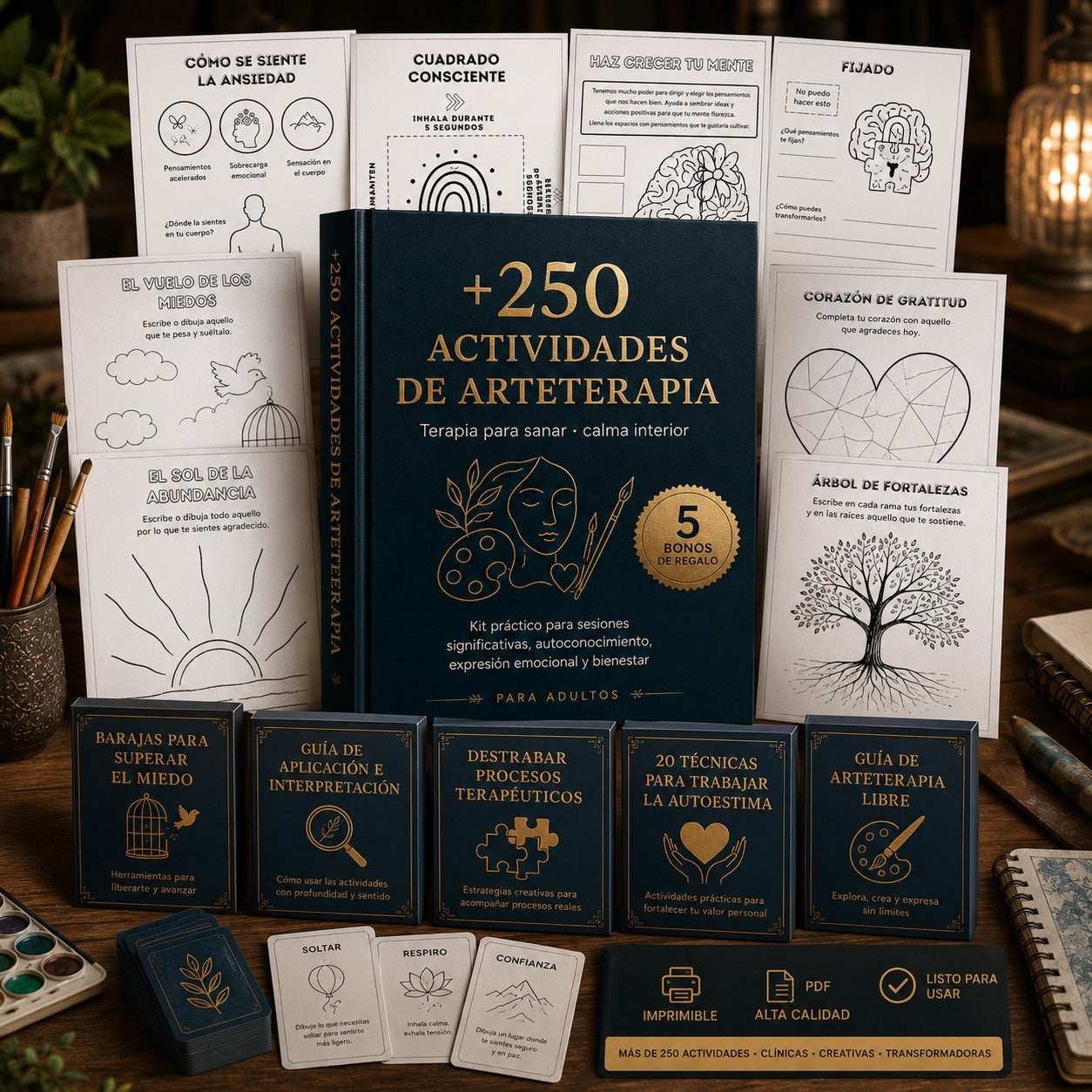 Arteterapia Aplicada para Adultos: +250 actividades para desbloqueo emocional, autoestima, miedo, autoconocimiento y expresión terapéutica